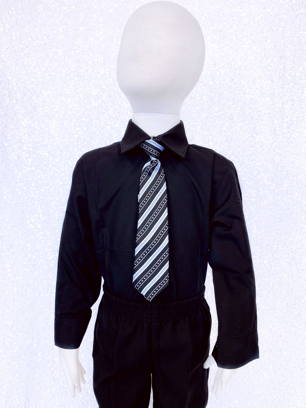 Black Kid Formal Button Shirt