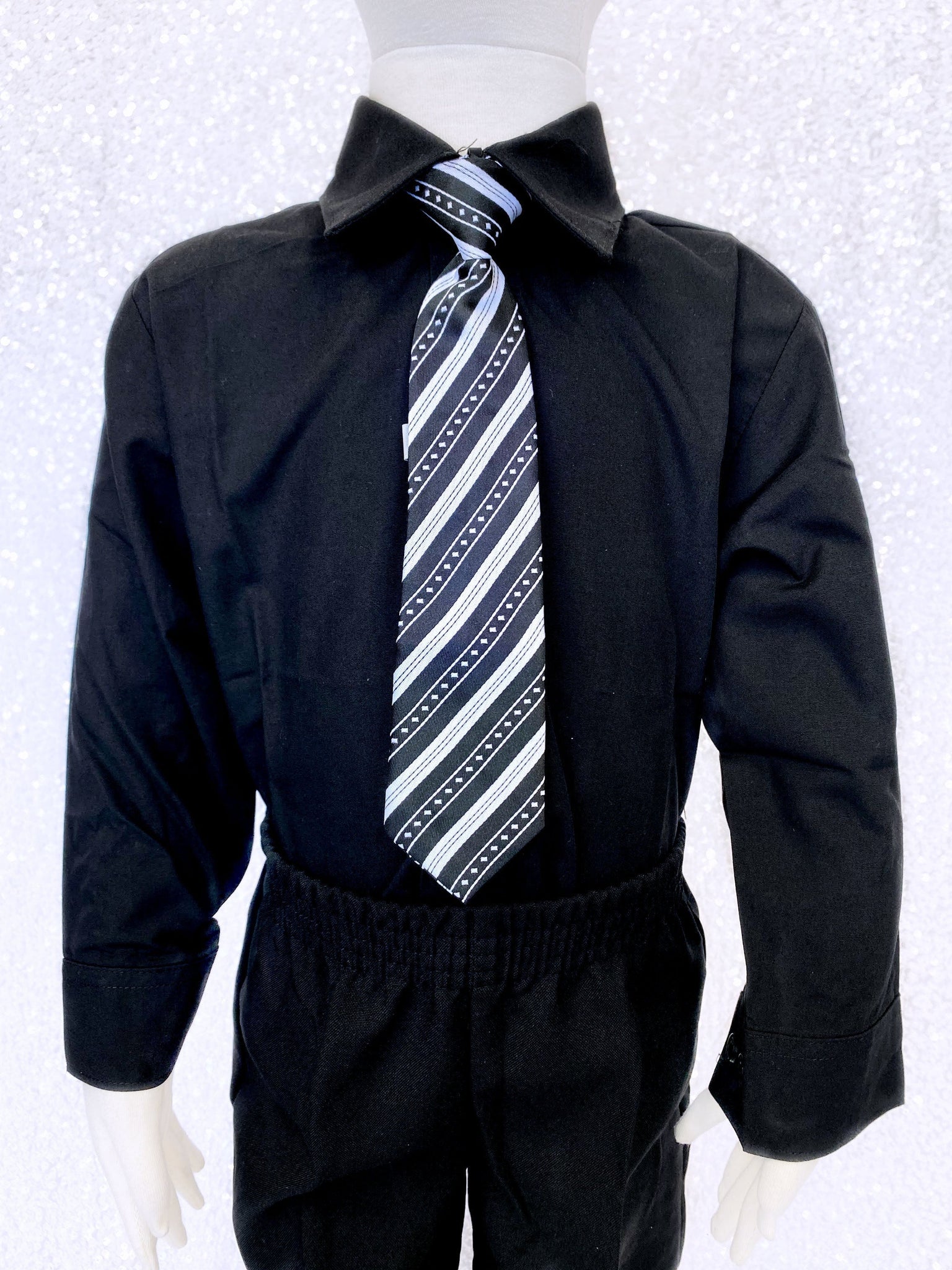 Black Kid Formal Button Shirt