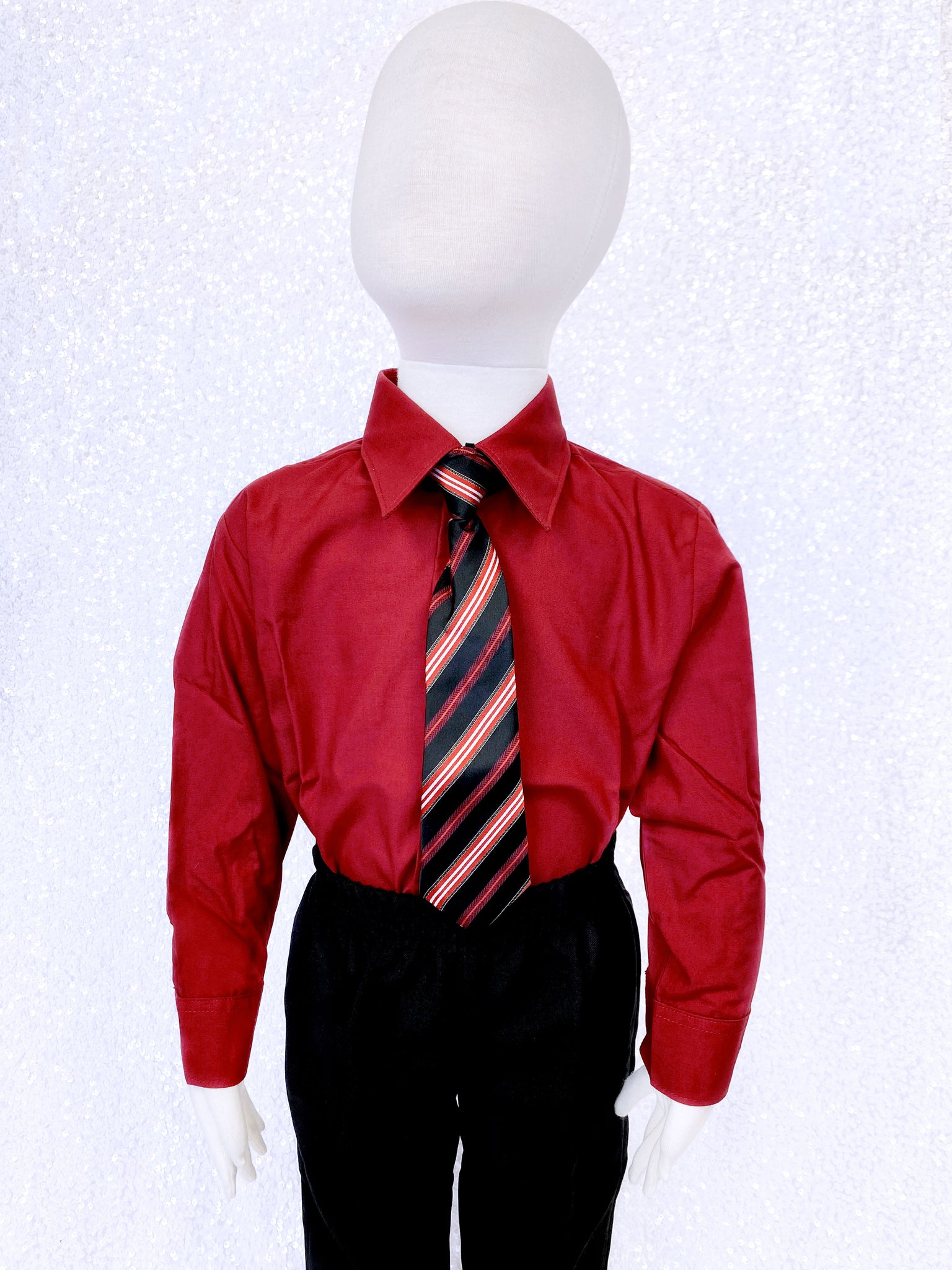 Red Kid Formal Button Shirt