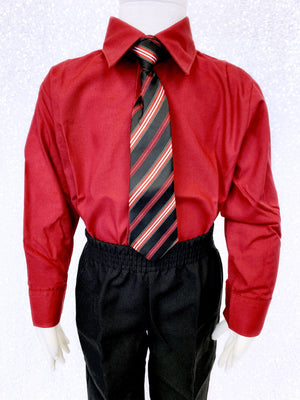 Red Kid Formal Button Shirt