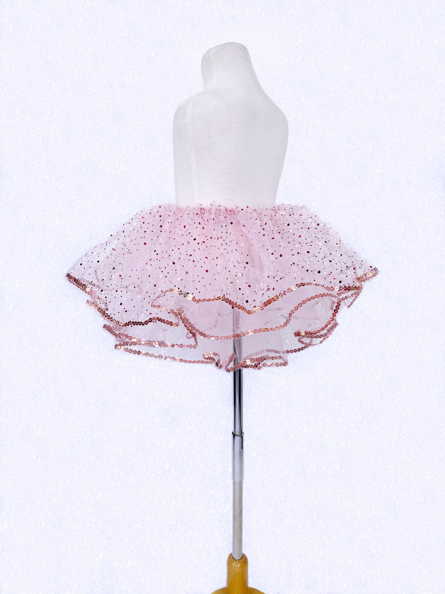 Rose Gold Glitter Blush 3 Layer Sequin Tutu