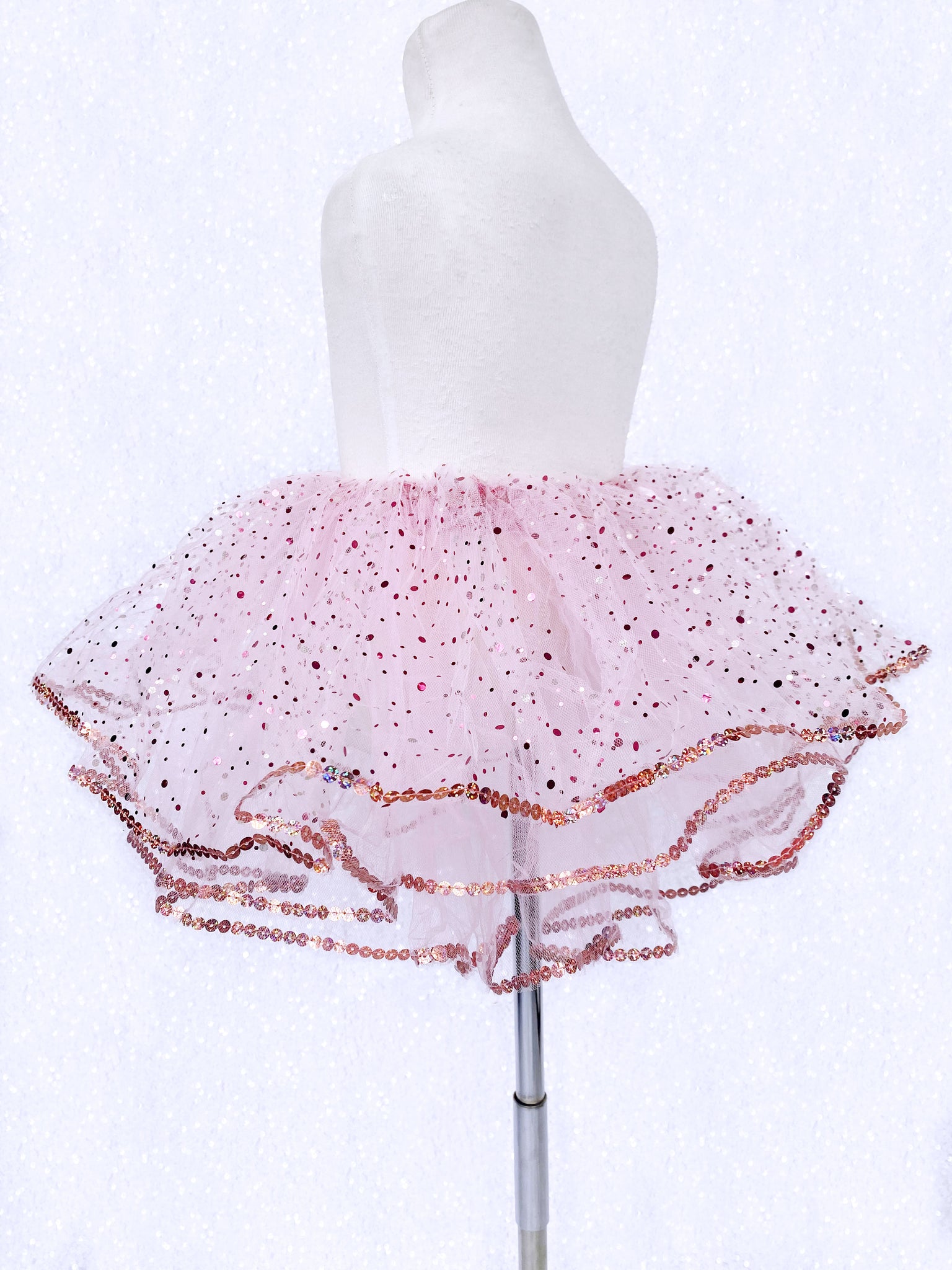 Rose Gold Glitter Blush 3 Layer Sequin Tutu