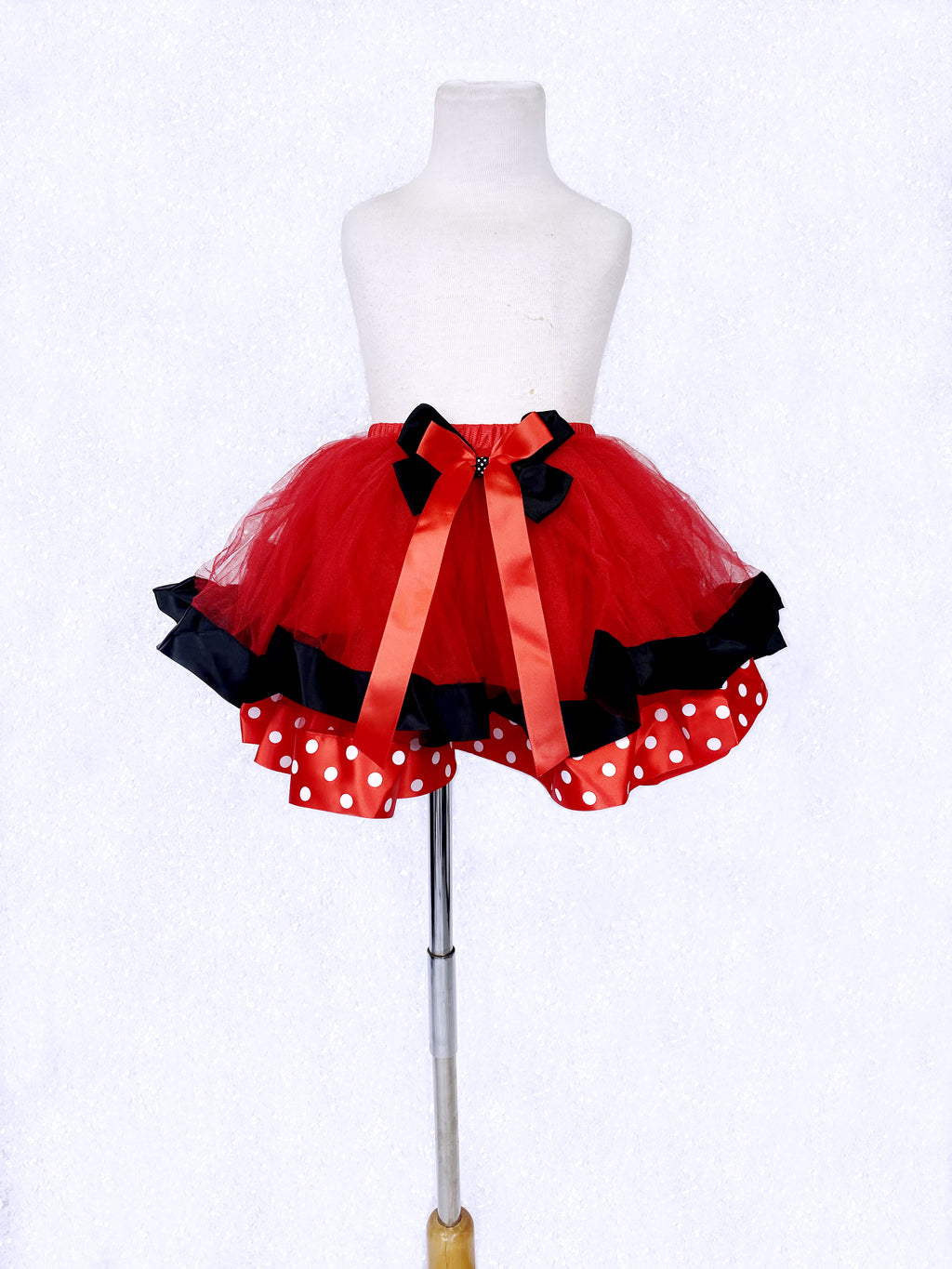 Minnie Mouse Inspired 2 Layer Tulle Stretchy Waistband Tutu