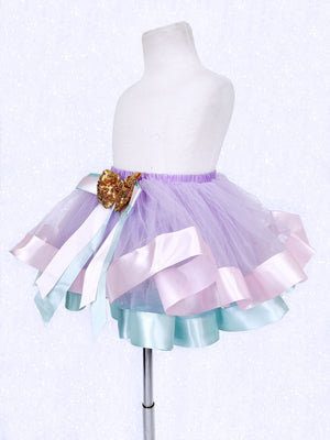 Lilac 2 Layer Tutu Skirt Blush Mint Ribbon Gold Sequin Bow