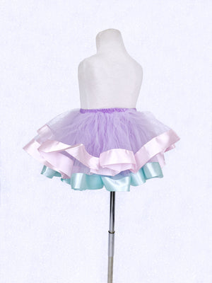 Lilac 2 Layer Tutu Skirt Blush Mint Ribbon Gold Sequin Bow