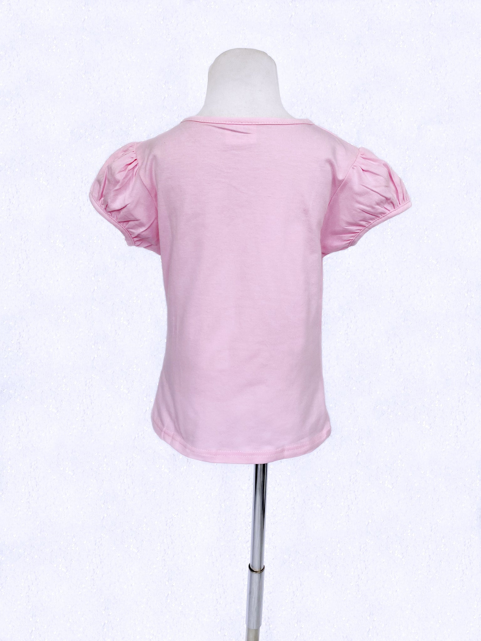 Unicorn Short Sleeve Girl's Shirt Pink Casual Wear