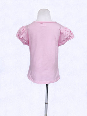 Unicorn Short Sleeve Girl's Shirt Pink Casual Wear