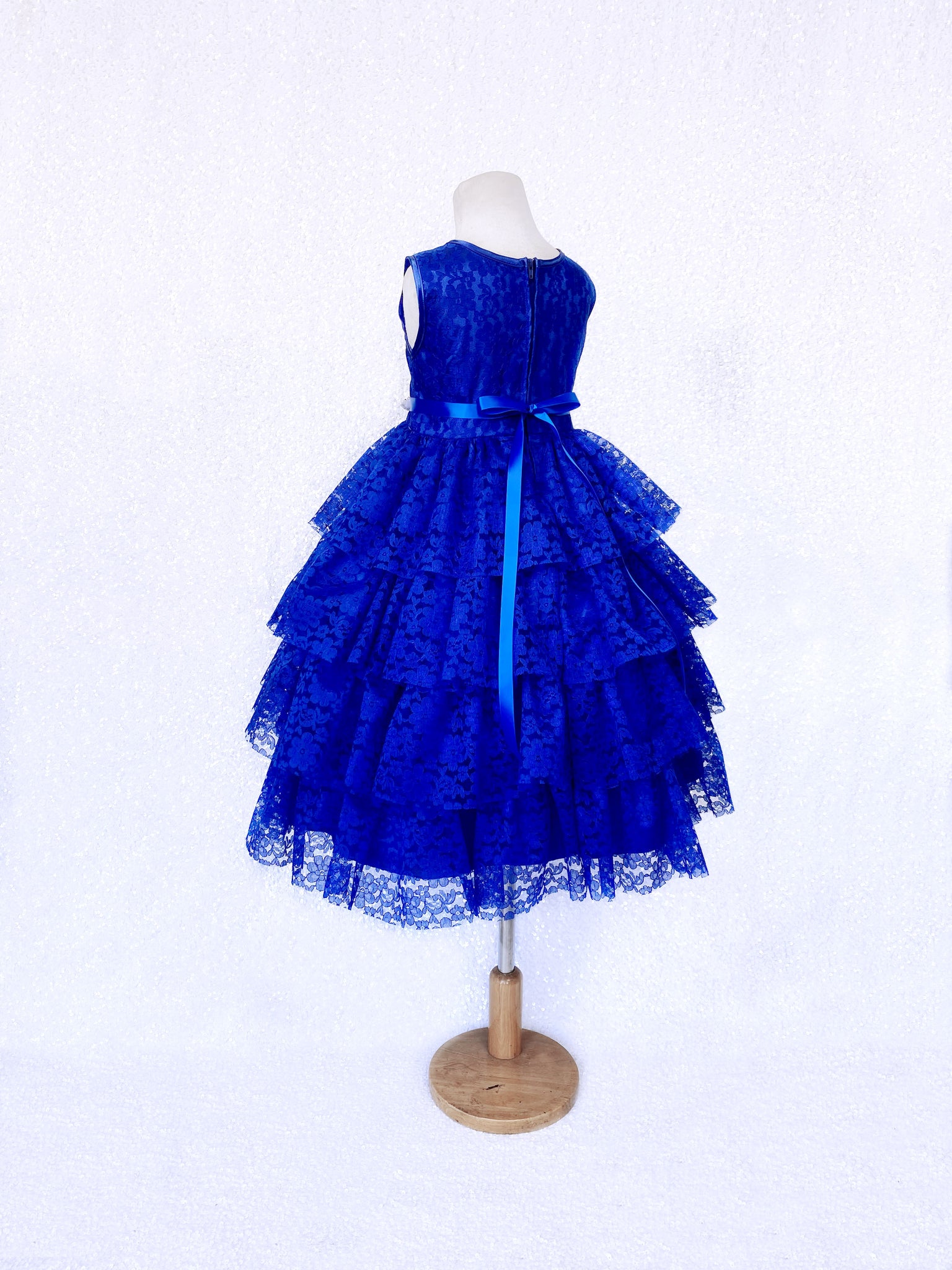 Royal Blue Lace Ruffle Dress