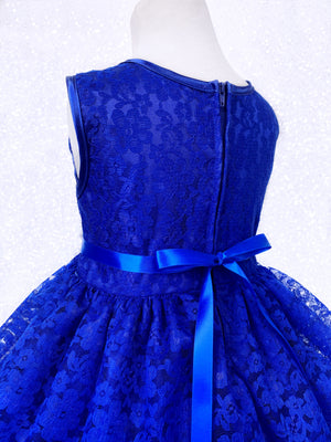 Royal Blue Lace Ruffle Dress