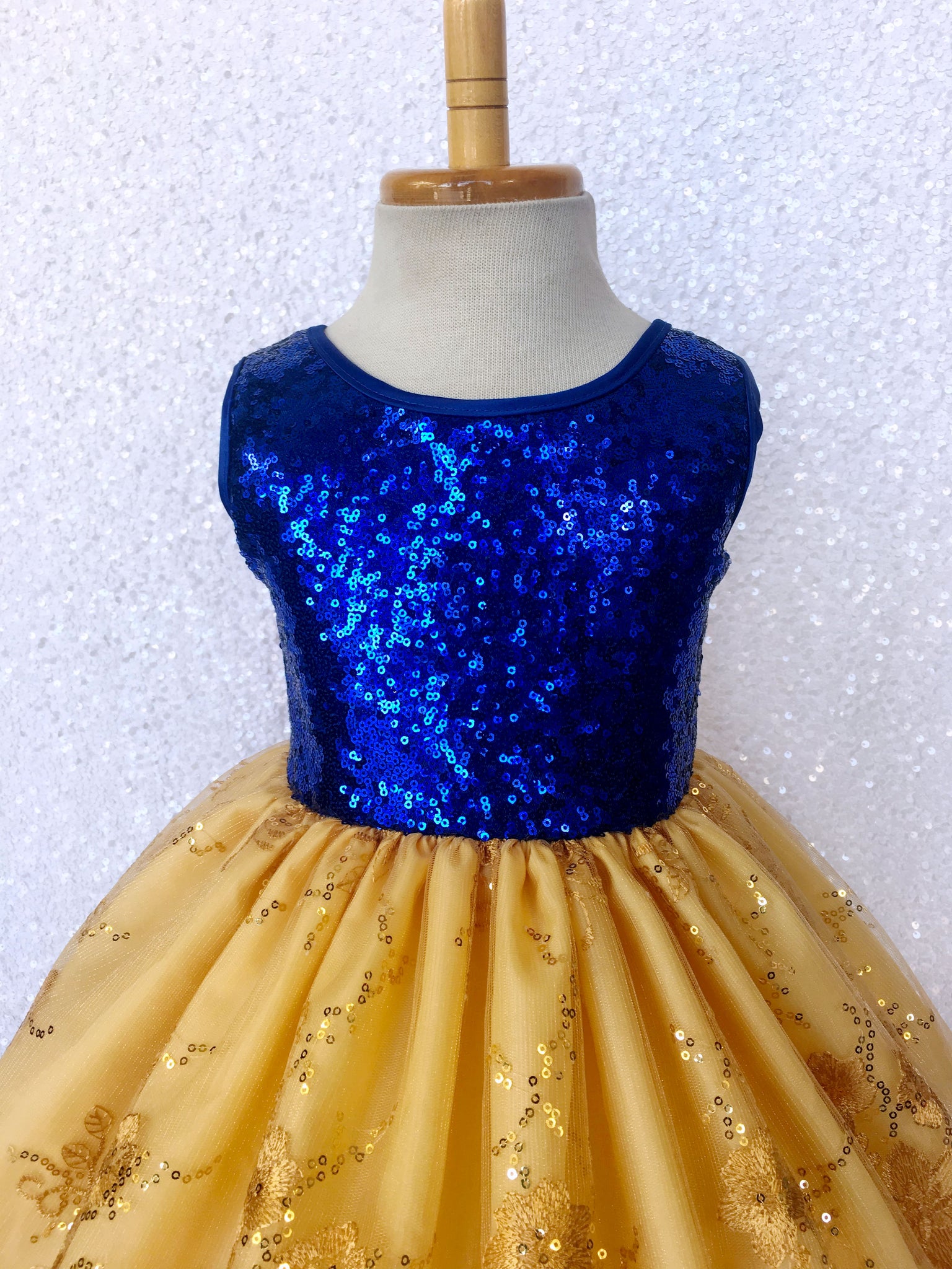 Keyhole Sleeveless Mini Sequin Snow White Inspired Dress Bow