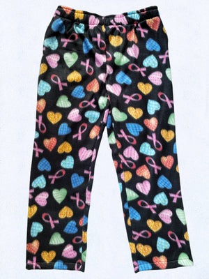 Black Hearts Fleece PJ Adult Pajama Pants