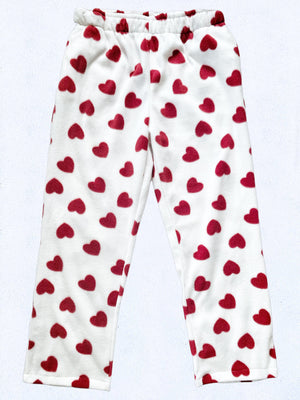 Pink Hearts Fleece PJ Adult Pajama Pants