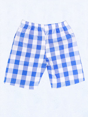 Adult Unisex Multicolor Checkered Plaid Pink White Shorts