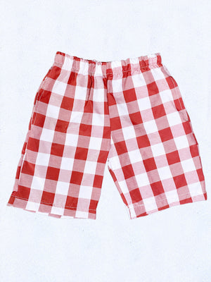 Adult Unisex Multicolor Checkered Plaid Black White Shorts