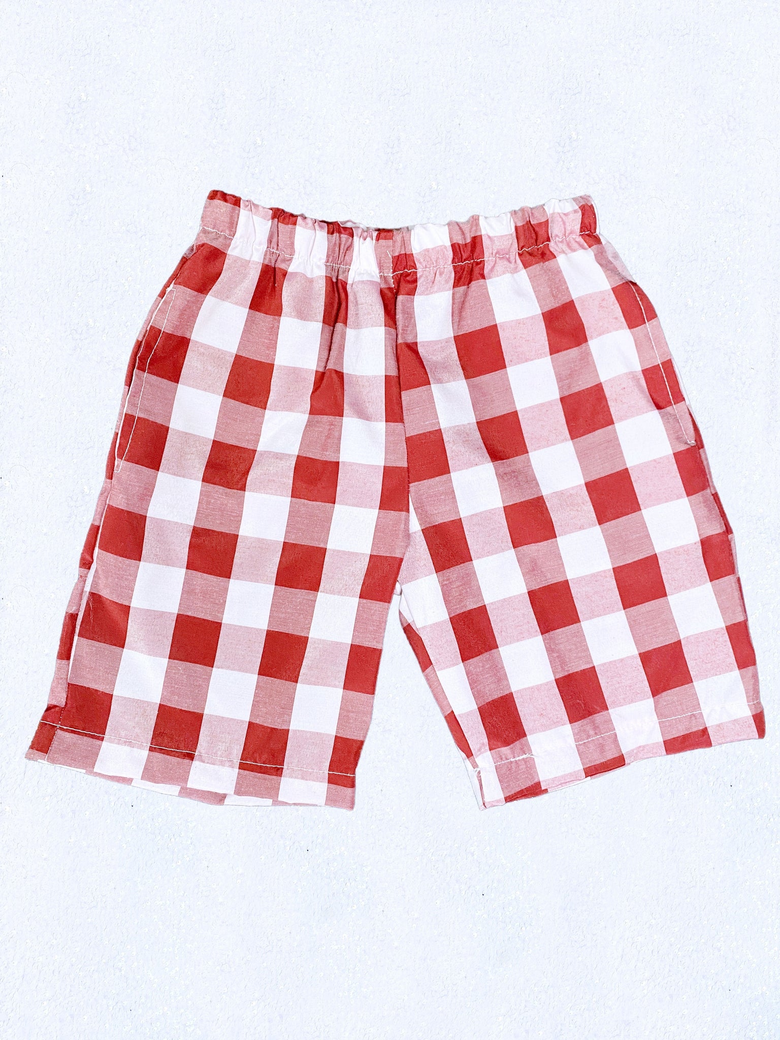 Kid Youth Unisex Multicolor Checkered Plaid Black White Shorts