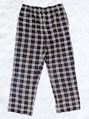 Red Green White PJ Adult Pajama Plaid Pants