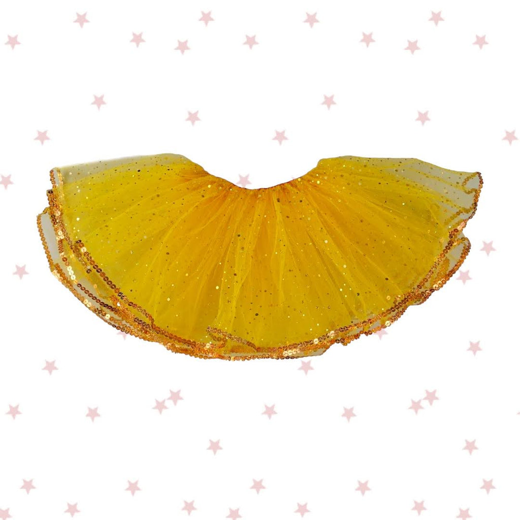 Yellow Glitter Reversible Tutu with Sequin Trim