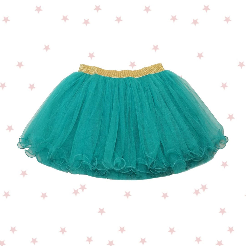 Turquoise Tutu with Gold Elastic Waistband