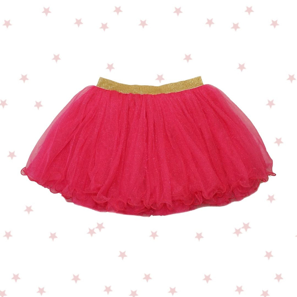 Hot Pink Tutu with Gold Elastic Waistband