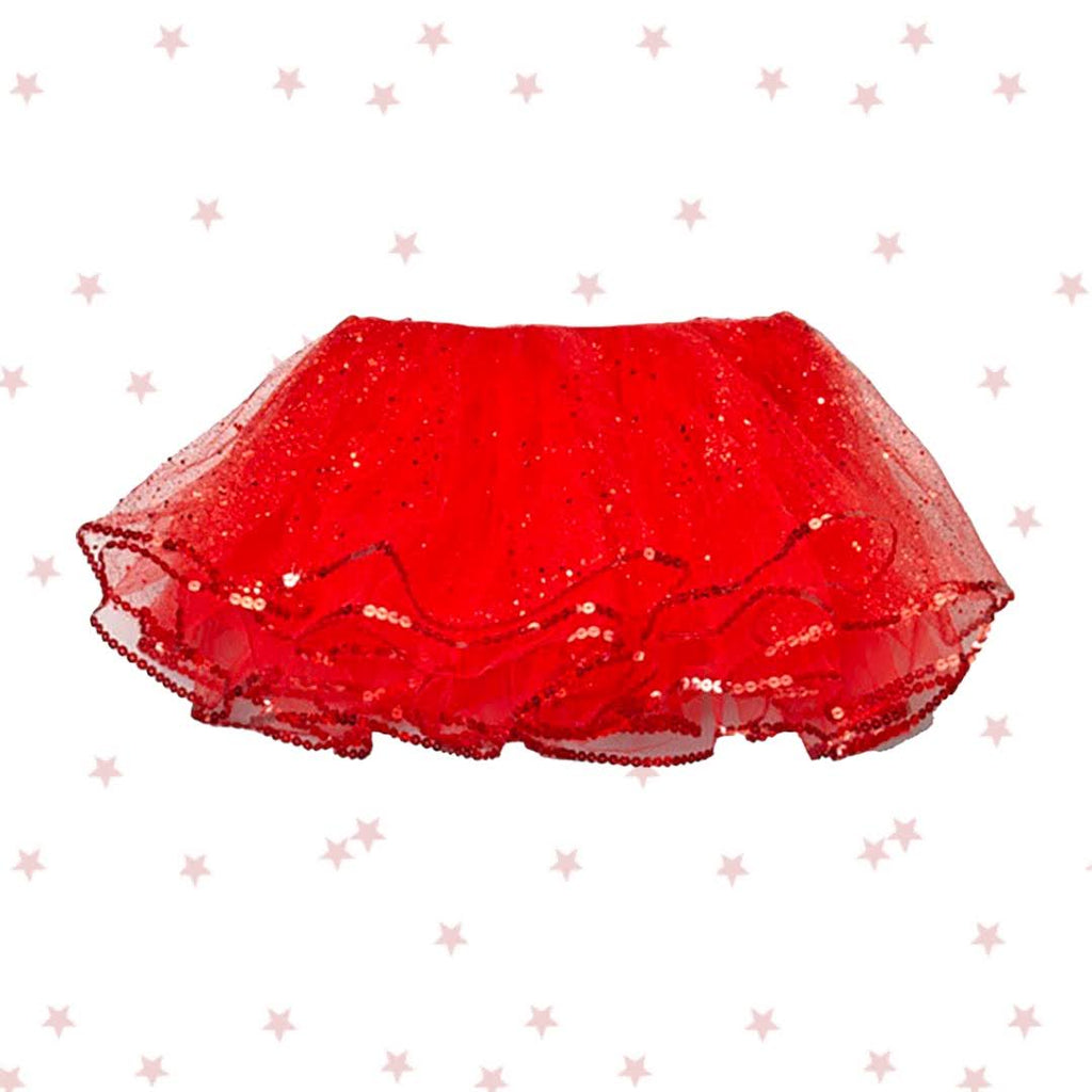 Red Glitter Reversible Tutu with Sequin Trim