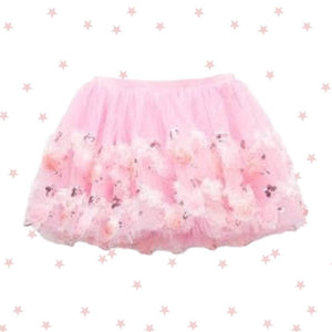 Pink 3D Floral Sequin Tutu