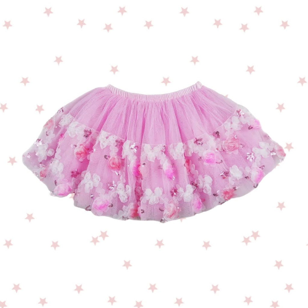 Pink 3D Floral Sequin Tutu