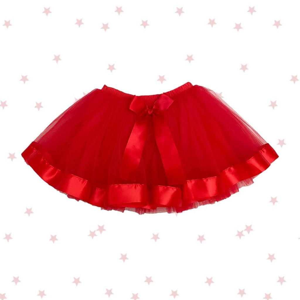 Red Tutu with Ribbon Hem