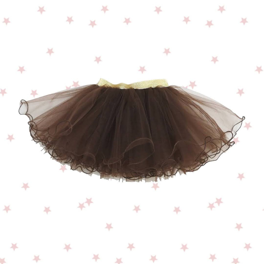 Brown Tutu with Gold Elastic Waistband