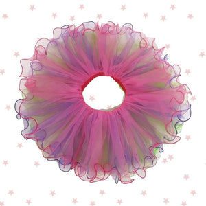 Multicolor Pink Purple Green Reversible Wavy Tutu