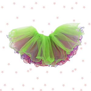 Multicolor Pink Purple Green Reversible Wavy Tutu