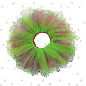 Multicolor Pink Purple Green Reversible Wavy Tutu