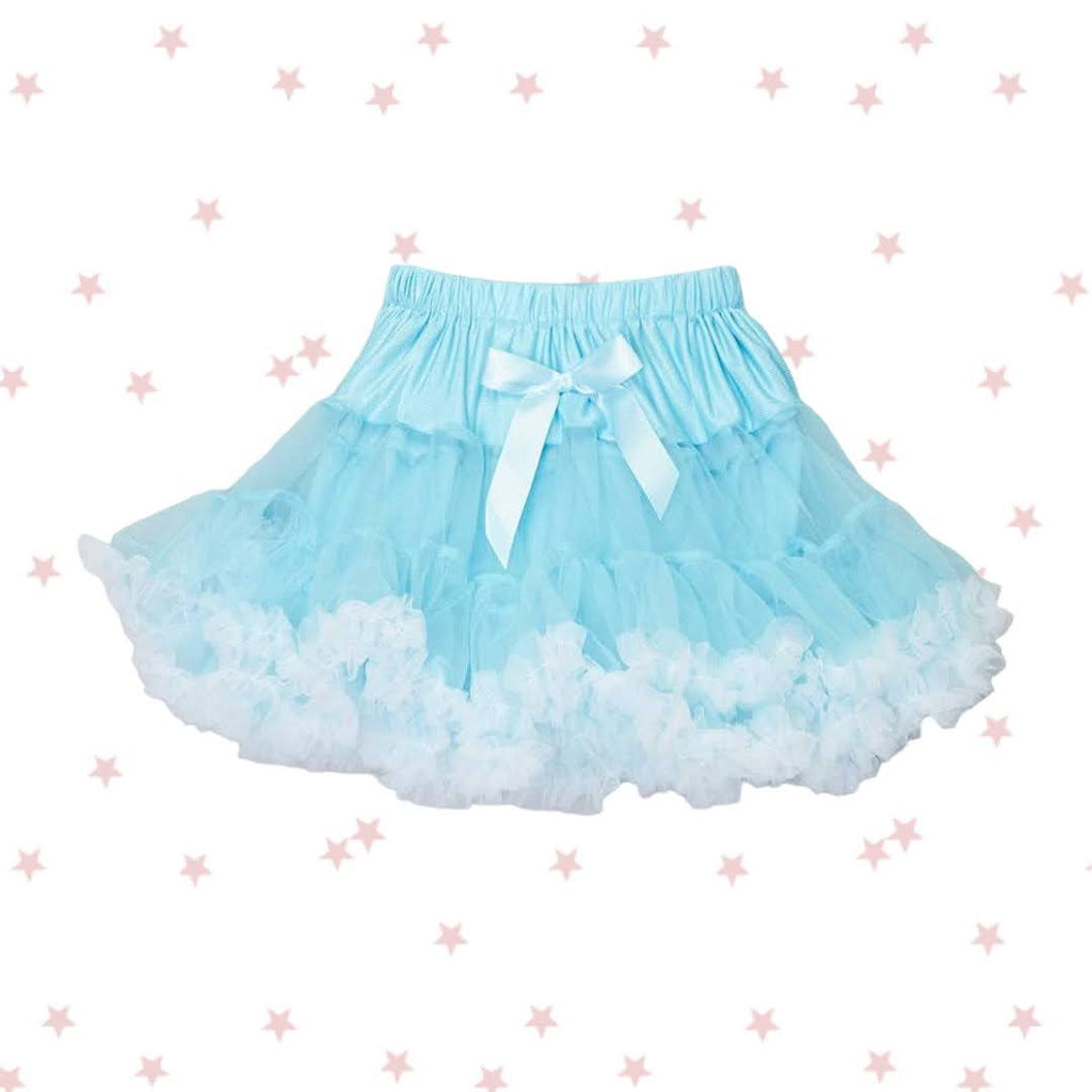 Baby Blue Pettiskirt Tutu with White Trim