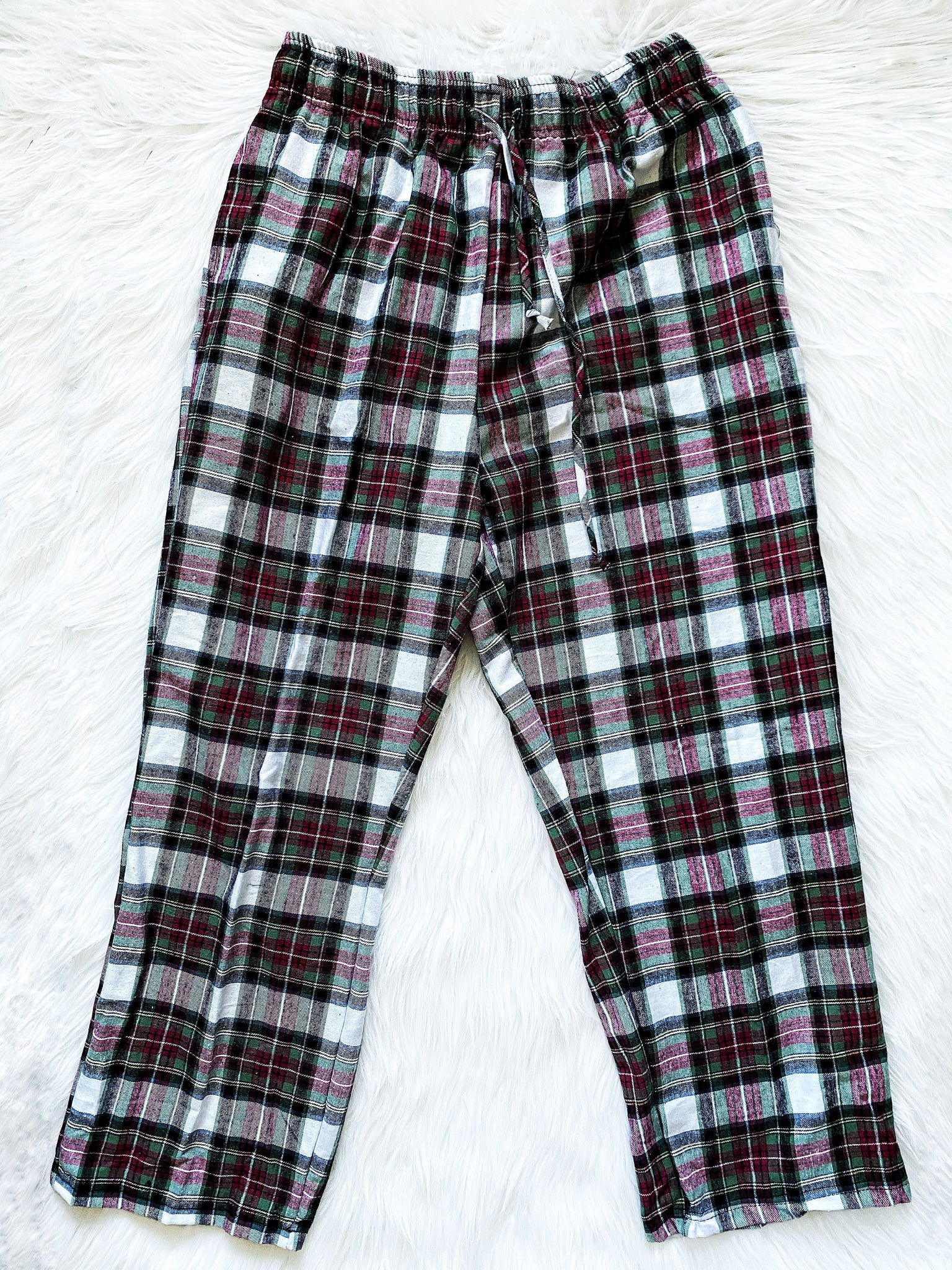 Pink Yellow PJ Adult Pajama Plaid Pants