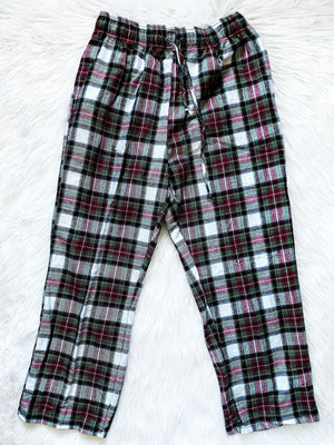 Black PJ Adult Pajama Plaid Pants