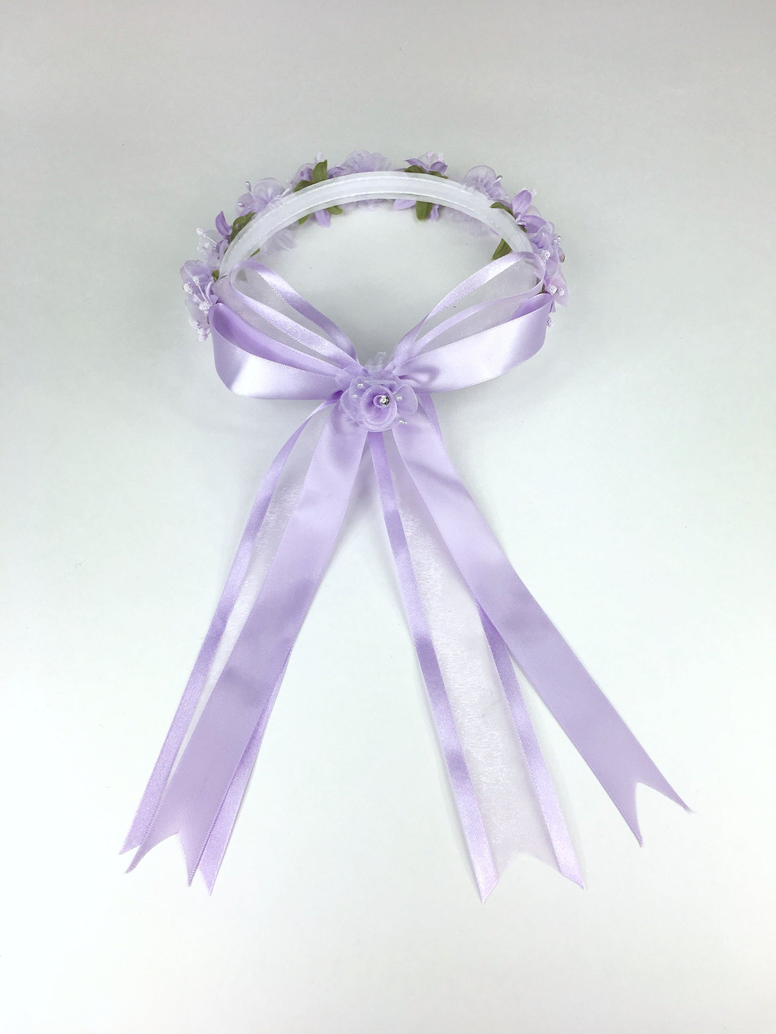 Purple Floral Organza Crown Headband