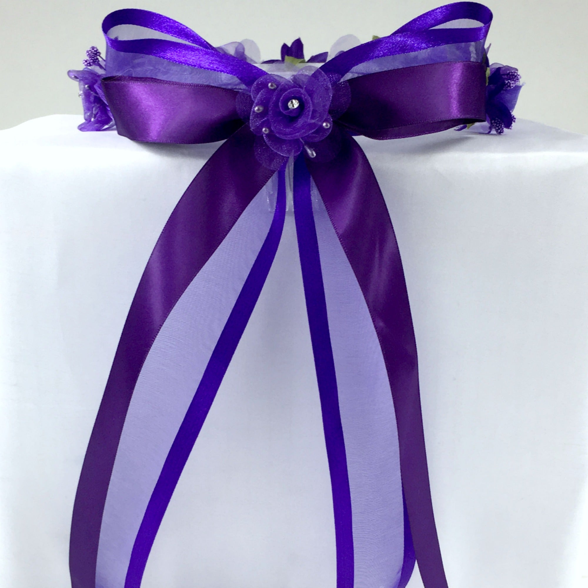 Purple Floral Organza Crown Headband