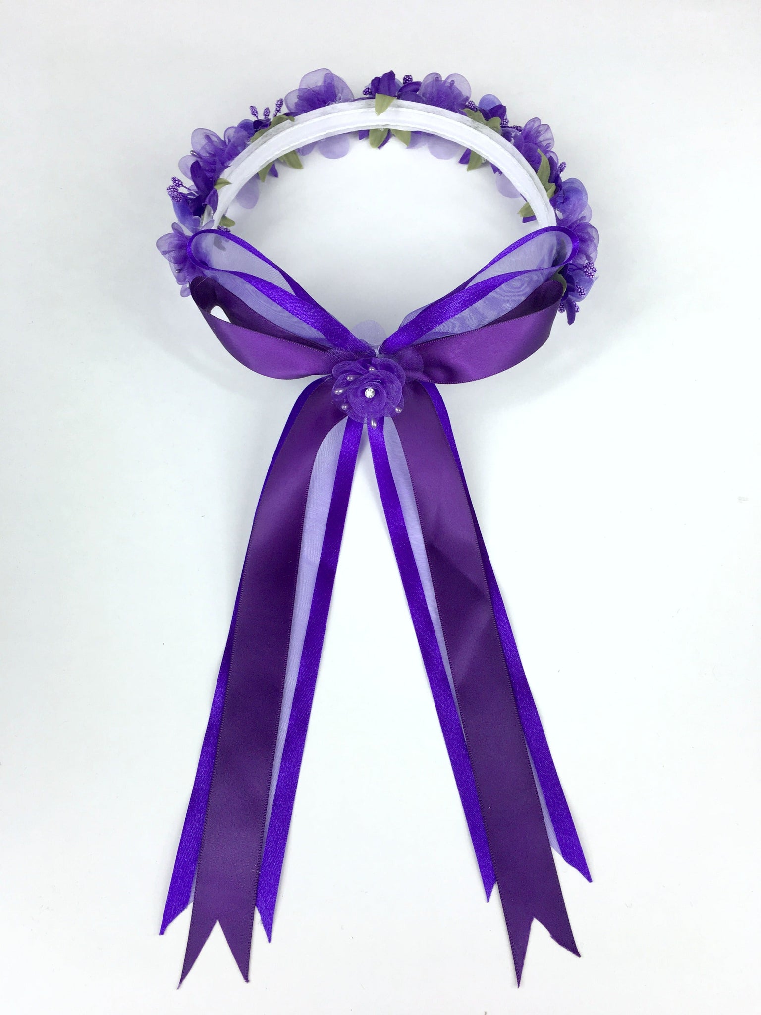 Lilac Floral Organza Crown Headband