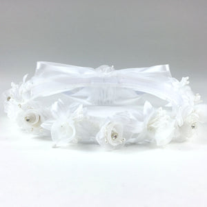 Dusty Rose Floral Organza Crown Headband