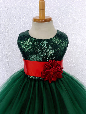 Sequence Sleeveless Hunter Green Gown Red Accessories