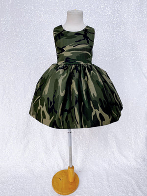 Sleeveless Classic Camouflage Camo Denim Dress