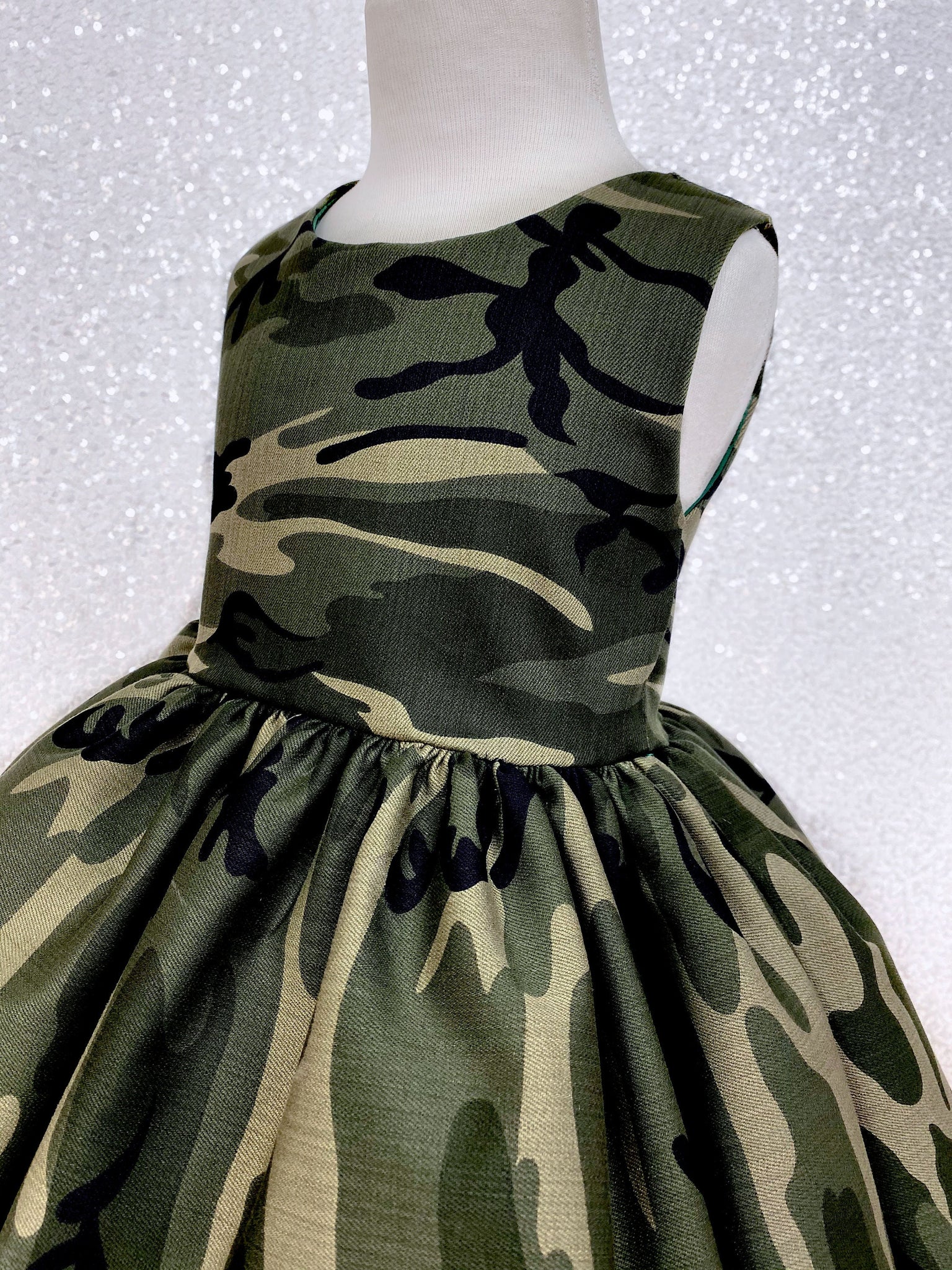 Sleeveless Classic Camouflage Camo Denim Dress