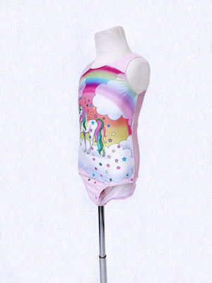 Rainbow Unicorn Pink Girl's Swimsuit