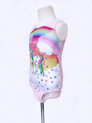 Rainbow Unicorn Pink Girl's Swimsuit