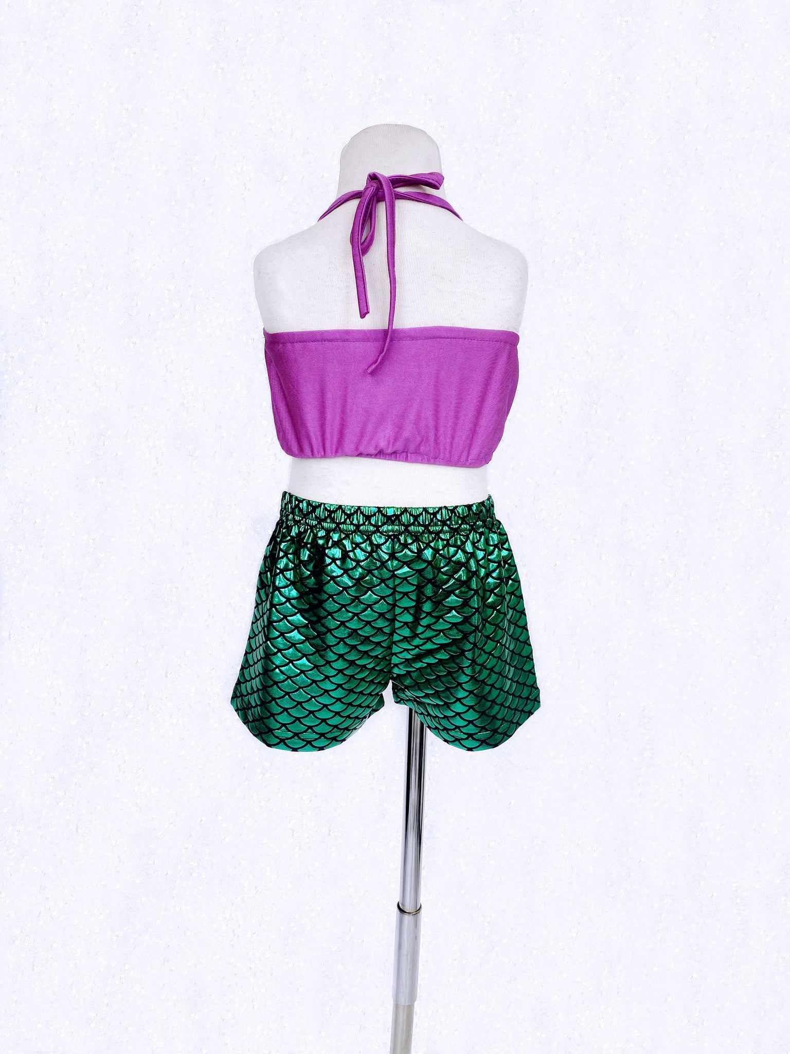 Mermaid Purple Green Girl 3 Piece Swimsuit