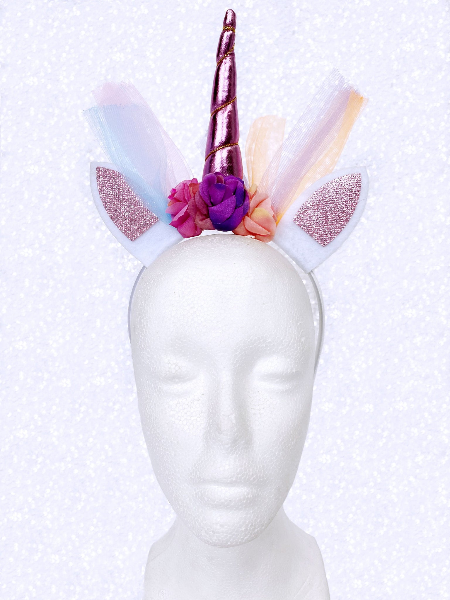 Gold Horn Unicorn Child White Headbands