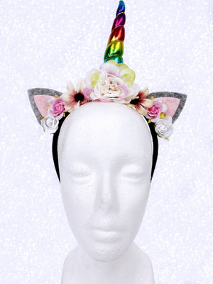 Gold Horn Unicorn Child White Headbands