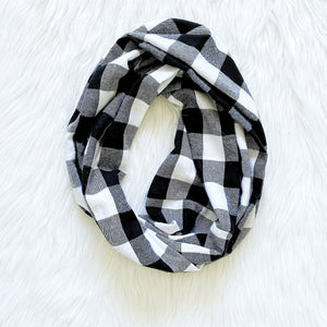 Plaid Multi Color Infinity Scarf Child Boy Girl Women Men Adult Scarves