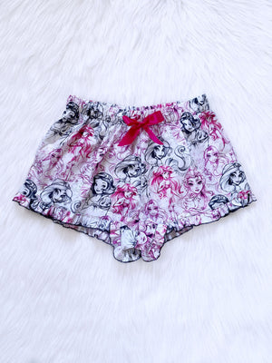 Red White Cotton PJ Pajama Shorts