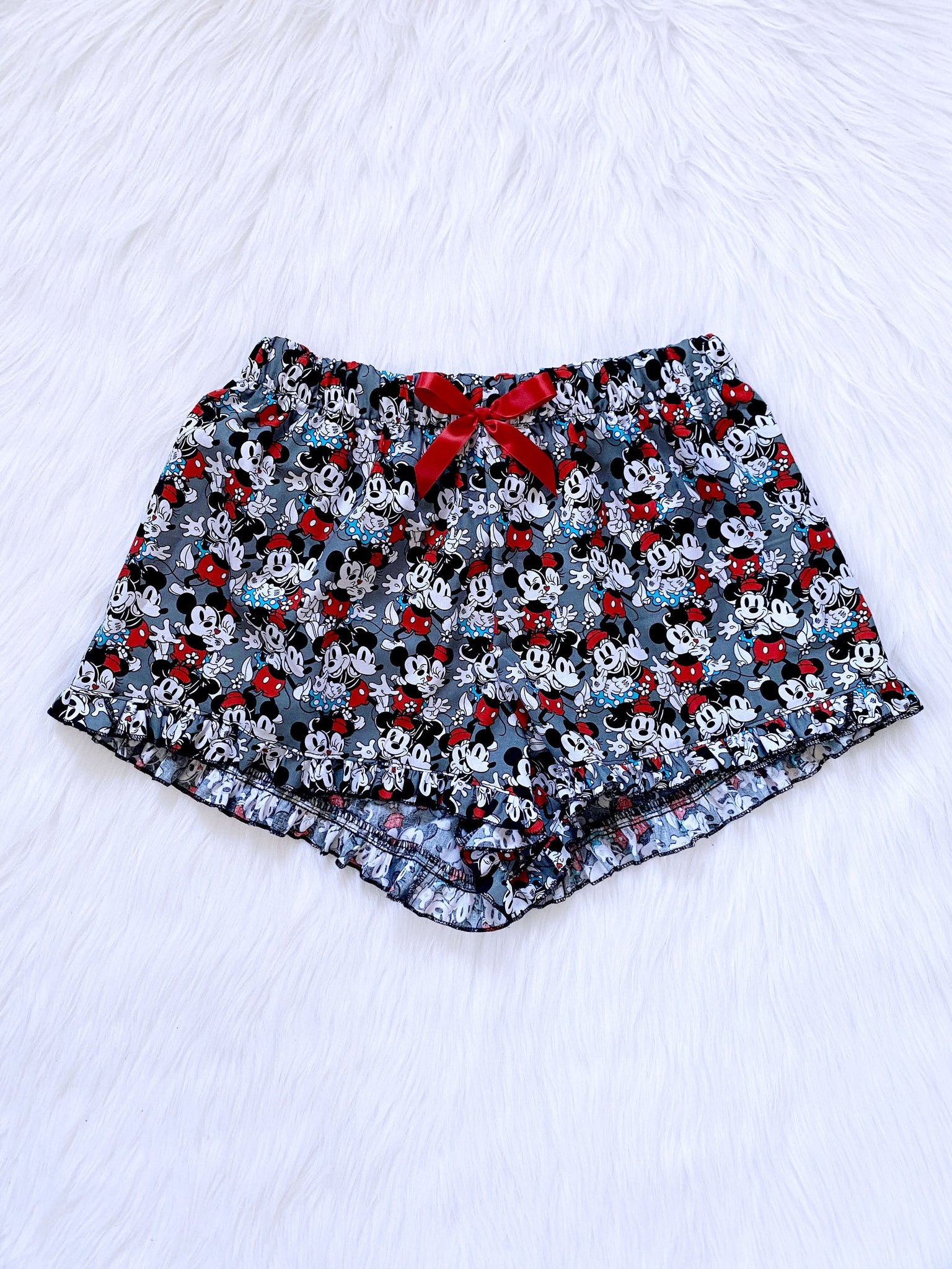 Red White Cotton PJ Pajama Shorts