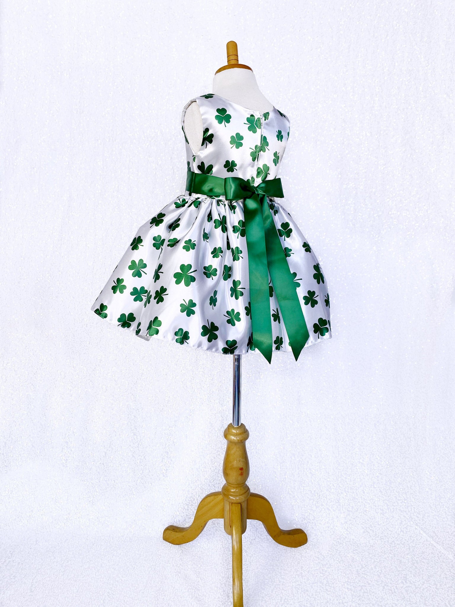 St Patrick's Day Clover Green White Knee Length Dress